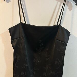 Byer Too! California Vintage 90s Crop Satin Floral Sparkle Top Size 3